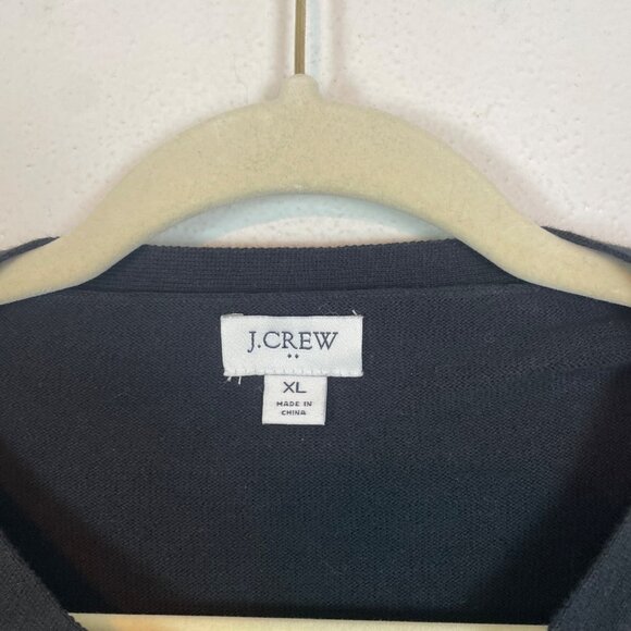 J. Crew Factory‎ Women's XL Black Mixed Media Sweater Neck Bow Tie Chiffon BC538 - Picture 5 of 8